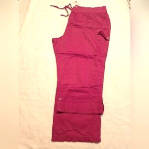 Woman Within women's size 30W raspberry convertible pants, comfort waist, NWT